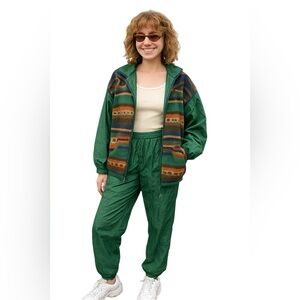 Green Boho Women's tracksuit/ windbreaker & pants